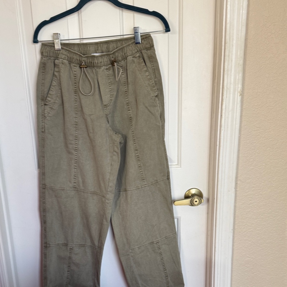 Casual Drawstring Cargo Pants for Men in Olive